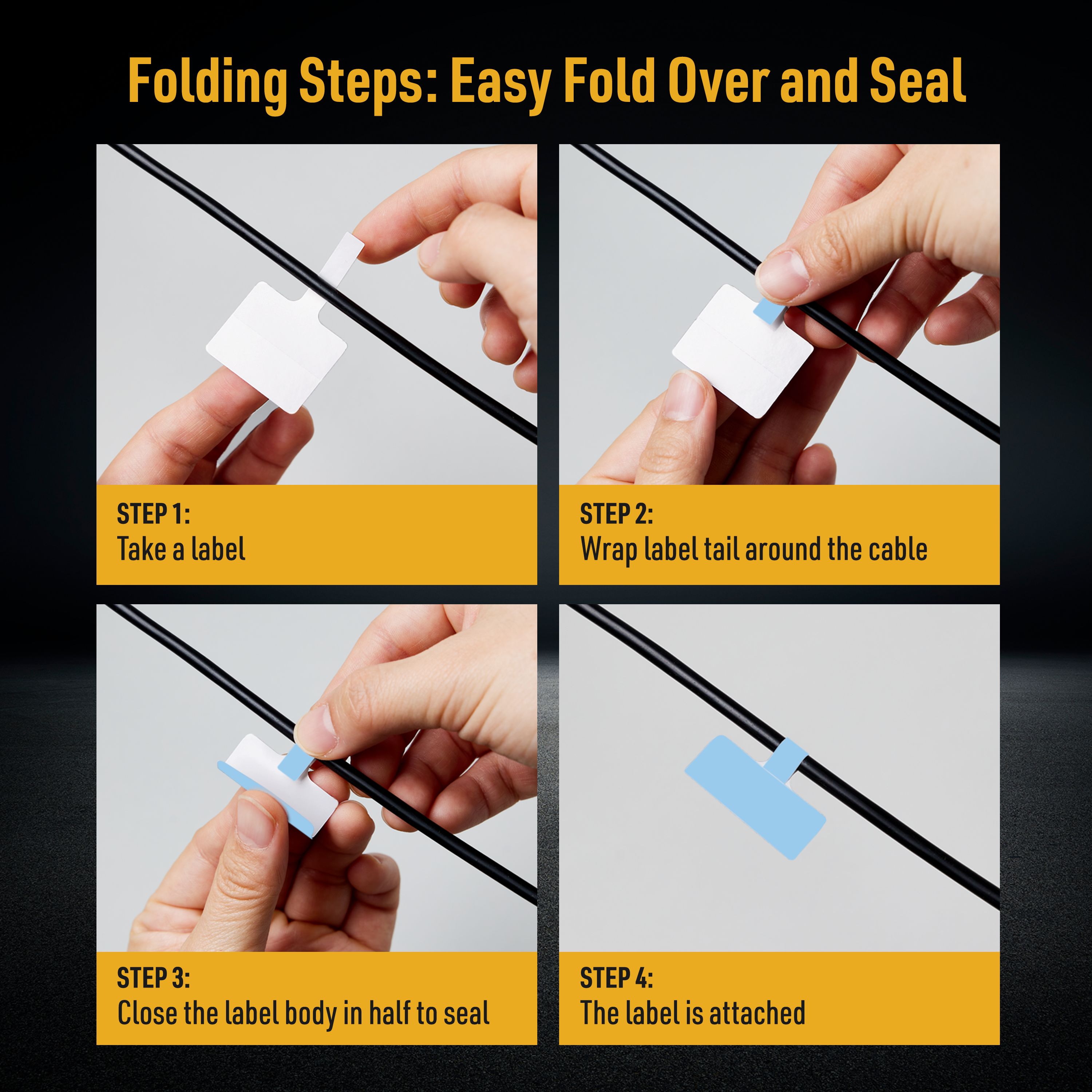 Cable Labels, T-Style, 1.25